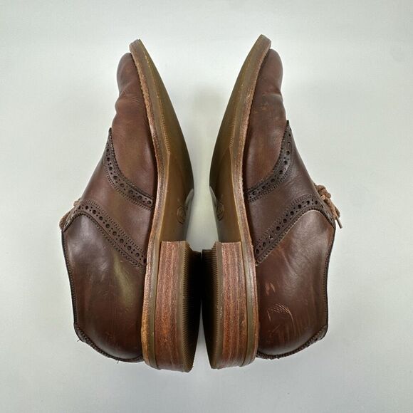 Johnston And Murphy Brogue Brown Leather Oxford Lace Up Vibram USA Mens 8.5 M main image 9